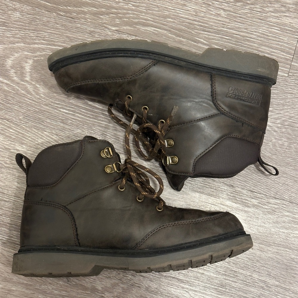 Skechers Skech-Tex Waterproof Boots Brown Ankle Hiking Workwear Utility M6‎ W7.5 - Picture 4 of 9